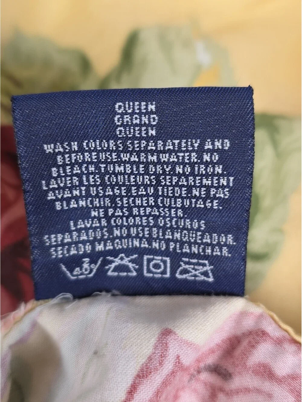 Ralph Lauren Kathleen Queen Flat Sheets Yellow Floral Blue Tag Set Of 2